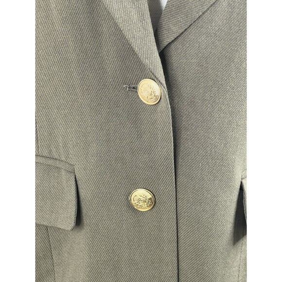 Dolce Cabo Olive Green White Varsity Collegiate Gold Button Long Sleeve Jacket L - Picture 5 of 10